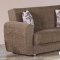 Colorado Sofa Bed & Loveseat Set Light Brown Fabric