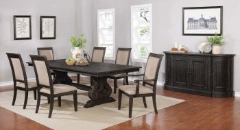 Whitney Dining Table 121281 Burnished Black by Coaster w/Options [CRDT-121281-Whitney]