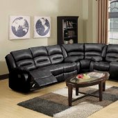 9171/9241 Reclining Sectional Sofa in Black Bonded Leather