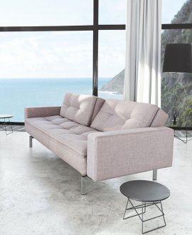 Dublexo Sofa Bed in Gray by Innovation w/Arms & Steel Legs