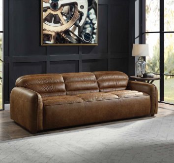 Rafer Sofa LV01020 in Cocoa Top Grain Leather by Acme