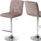 Contempo Bar Stool 711 Set of 4 Pink Velvet Fabric by Meridian