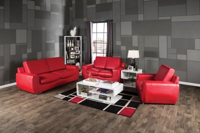 Tekir SM6033 Sofa in Red Bonded Leather Match w/Options