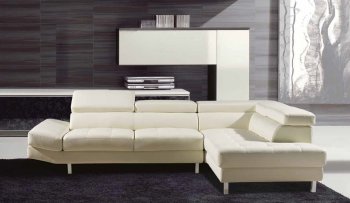 Aurora Sectional Sofa in White Leather Match [ADSS-Aurora]