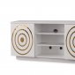 Myra Media Console in White w/Gold Trim