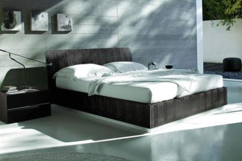 Dark Brown Modern Bedroom Set w/Kaiman Leather Storage Bed [VGBS-Alia-CO07]