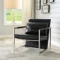 Rafael Accent Chair 59778 in Black PU & Stainless Steel by Acme