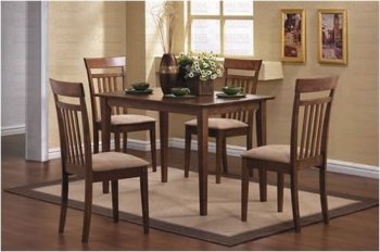 5 Pc Walnut Finish Contemporary Dinette With Cushioned Seats [CRDS-150430]