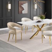 Venera Dining Table 150541 in White & Gold by Coaster w/Options