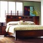 Warm Tobacco Finish Contemporary Bedroom w/Optional Casegoods