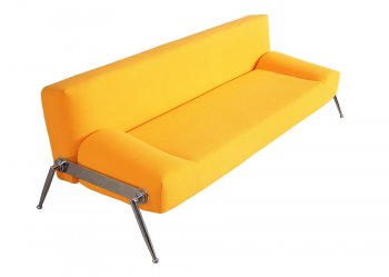 Stylish Sofa Bed in Yellow Fabric or Black/Red Leatherette [IDSB-K10]