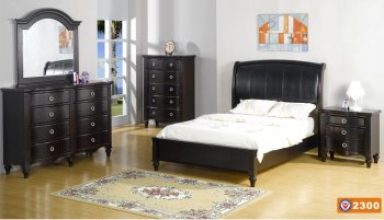 Dark Brown Cherry 2300 Transitional Bedroom w/Optional Casegoods [AEBS-2300]