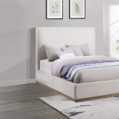 Knox Upholstered Bed 302053 in Cream Boucle by Coaster