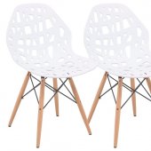 Akron Set of 4 Dining Chairs AK19W in White by LeisureMod