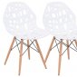 Akron Set of 4 Dining Chairs AK19W in White by LeisureMod