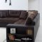 Dark Brown Fabric & Vinyl Elegant Modern Sectional Sofa