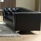 Bisby Sofa in Black Leather Gel w/White Piping & Options