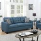 F6410 Sofa & Loveseat Set in Blue Fabric by Poundex