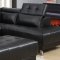 U8859 Sectional Sofa in Black Bonded Leather by Global w/Options