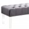 Celine Bench 101 in Grey Velvet Fabric by Meridian