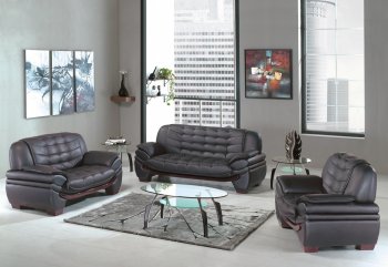 7174 Sofa in Black Bonded Leather w/Options [EGS-7174]