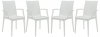 Weave Set of 4 Indoor/Outdoor Chairs MCA19W - White - LeisureMod