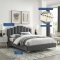 Olivia Upholstered Platform Queen Bed in Navy Velvet by Modway