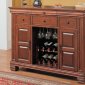 Warm Brown Bar Table W/Wine Racks & Storages