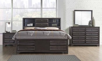 Wyatt Bedroom in Antique Grey by Global w/Options [GFBS-Wyatt]