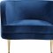 Vivian Sofa 694 in Navy Velvet Fabric by Meridian w/Options