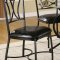 Clear Glass Top & Dark Metal Base Traditional 5Pc Dining Set