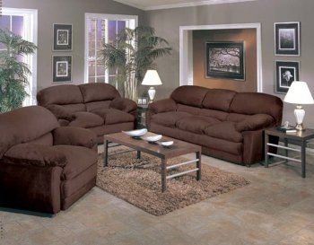 Chocolate Fabric Contemporary Sofa w/Optional Loveseat & Chair [AMS-05585-Bella]