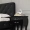 Black or White Leatherette Modern 4Pc Bedroom Set w/Crystals