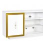 Sashi Media Console in White w/Gold Accents