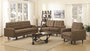 Kesson Sofa & Loveseat Set in Brown 505377 by Coaster w/Options [CRS-505377 Kesson]