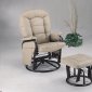 Bone Leatherette Deluxe Swivel Glider Recliner w/Ottoman