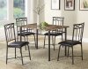 Faux Marble Top & Black Metal Legs Modern 5Pc Dinette Set