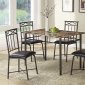 Faux Marble Top & Black Metal Legs Modern 5Pc Dinette Set