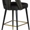 Akoya Counter Stool 795 Set of 2 Black Velvet Fabric - Meridian