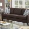 F6907 Sofa & Loveseat Set in Chocolate Linen-Like Fabric by Boss