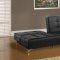 Black Microfiber Contemporary Sofa Bed with Split Back