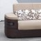 Cream Fabric & Brown Vinyl Two-Tone Modern Sofa Bed w/Options