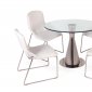 Modern Round Dinette Table w/Clear Glass Top & Pedestal Base