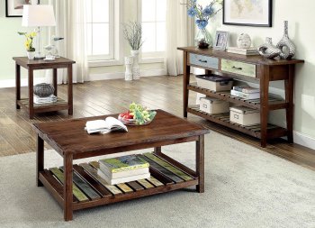 Whitwell CM4445 3Pc Coffee Table Set in Brown Cherry w/Options [FACT-CM4445-Whitwell]