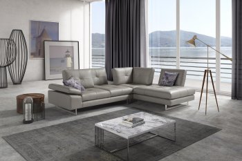 Prive Sectional Sofa in Grey Leather by J&M [JMSS-Prive]