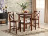 Tartys Counter Height Dining Set 3Pc 72535 in Cherry by Acme