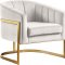 Carter Accent Chair 515 in Cream Velvet by Meridian