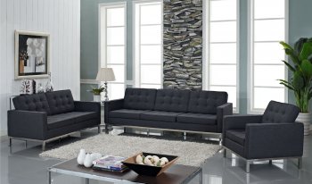 Loft Wool Sofa in Dark Gray by Modway w/Options [MWS-Loft Wool Dark Gray]