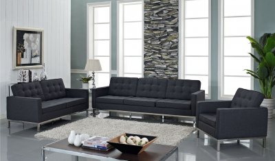 Loft Wool Sofa in Dark Gray by Modway w/Options