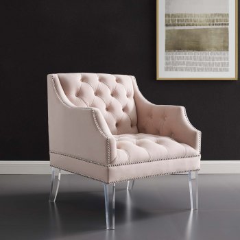 Proverbial Accent Chair in Pink Velvet by Modway [MWAC-3413 Proverbial Pink]